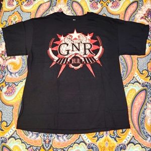 NWOT Guns N' Roses XL GNR world globe tee unisex/men's black cotton
